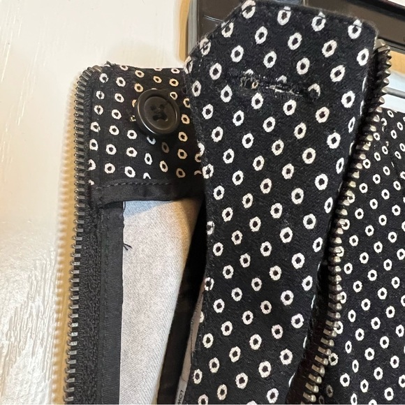 Anthropologie The Essential Slim Pants Trouser Black White Circle Pattern Sz 12 - Picture 11 of 16